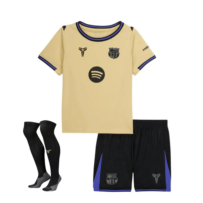 Camiseta y Pantalones Cortos para Niño FC Barcelona Away 25/26 - Con Medias