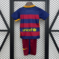 Camiseta y Pantalones Cortos para Niño FC Barcelona Retro 15/16