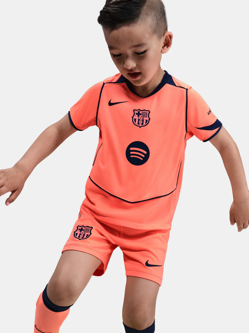 Camiseta y Pantalones Cortos para Niño FC Barcelona Third 25/26