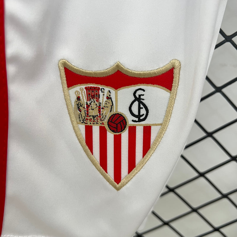 Camisetas y Pantalones Cortos Niños Sevilla FC Home 25/26