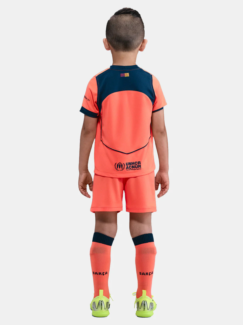 Camiseta y Pantalones Cortos para Niño FC Barcelona Third 25/26 - Con Medias