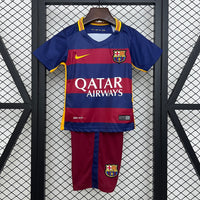 Camiseta y Pantalones Cortos para Niño FC Barcelona Retro 15/16