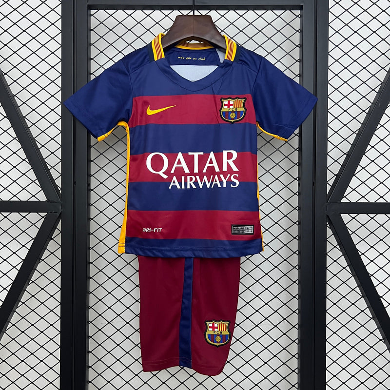 Camiseta y Pantalones Cortos para Niño FC Barcelona Retro 15/16