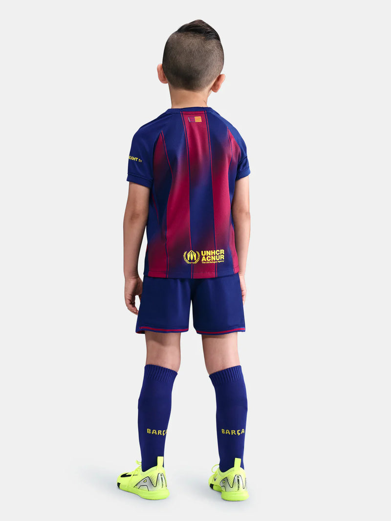 Camiseta y Pantalones Cortos para Niño FC Barcelona Home 25/26 - Con Medias