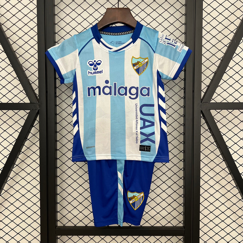Camisetas y Pantalones Cortos Niños Málaga CF Home 25/26