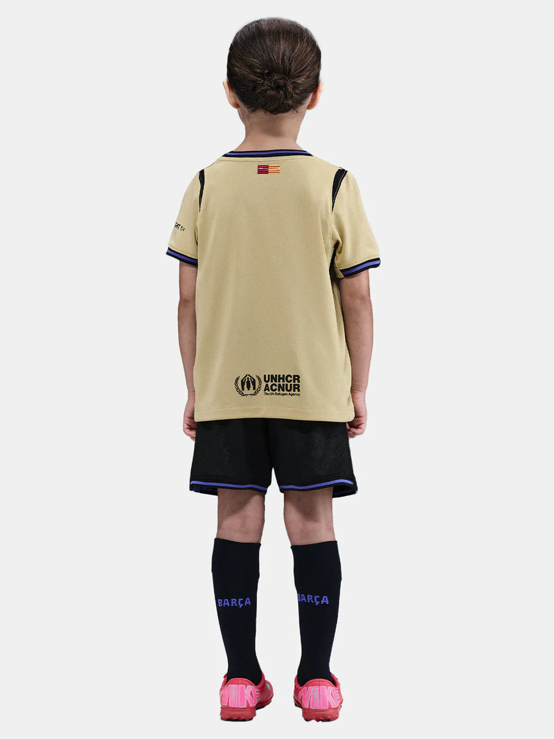 Camiseta y Pantalones Cortos para Niño FC Barcelona Away 25/26 - Con Medias