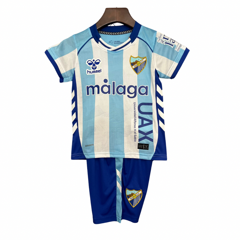 Camisetas y Pantalones Cortos Niños Málaga CF Home 25/26