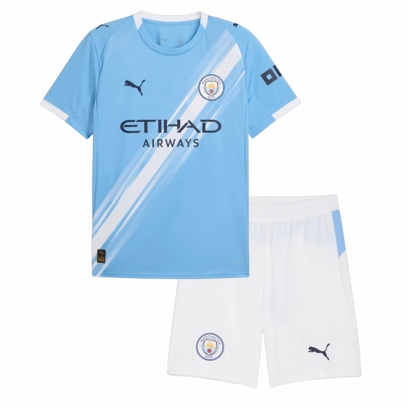 Camisa e Pantalones Cortos para Niños Manchester City Home 25/26