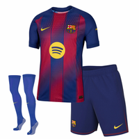 Camiseta y Pantalones Cortos para Niño FC Barcelona Home 25/26 - Con Medias