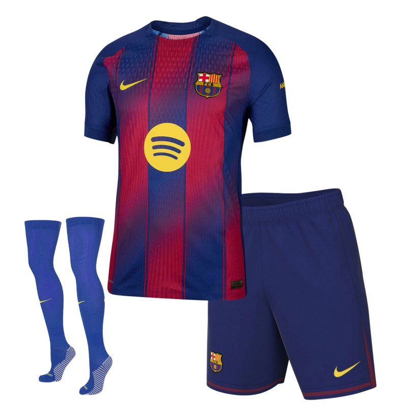 Camiseta y Pantalones Cortos para Niño FC Barcelona Home 25/26 - Con Medias
