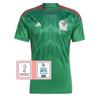 Camiseta México Selección I 22/23 Verde - Parche Copa Del Mundo